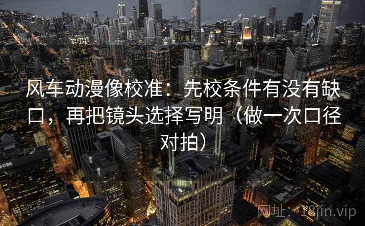风车动漫像校准：先校条件有没有缺口，再把镜头选择写明（做一次口径对拍）